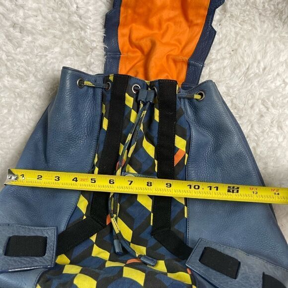 Schuyler & Sons Philadelphia leather Bleu & multi color backpack/Sling b… - Picture 8 of 16